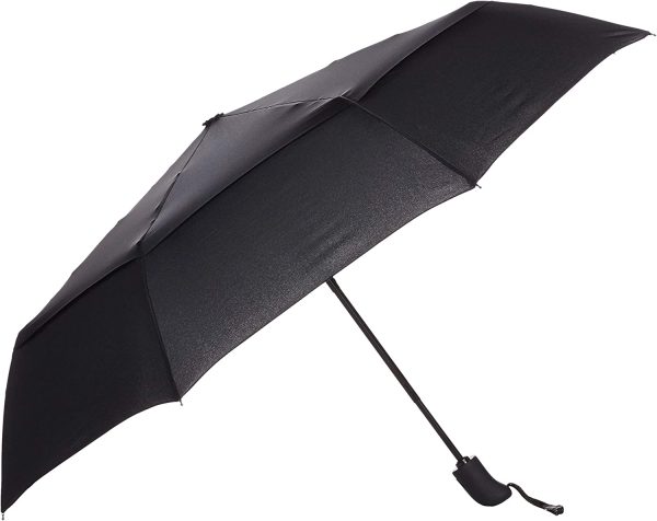 Automatic Travel Small Compact Umbrella With Wind Vent - Black